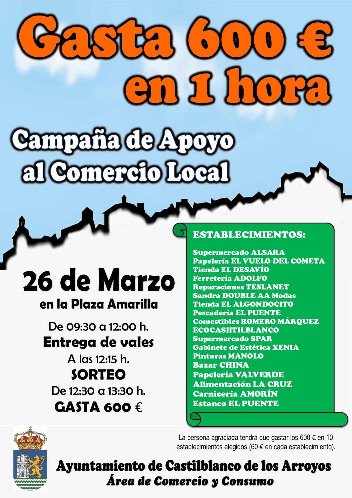 Campaña gasta 600 euros