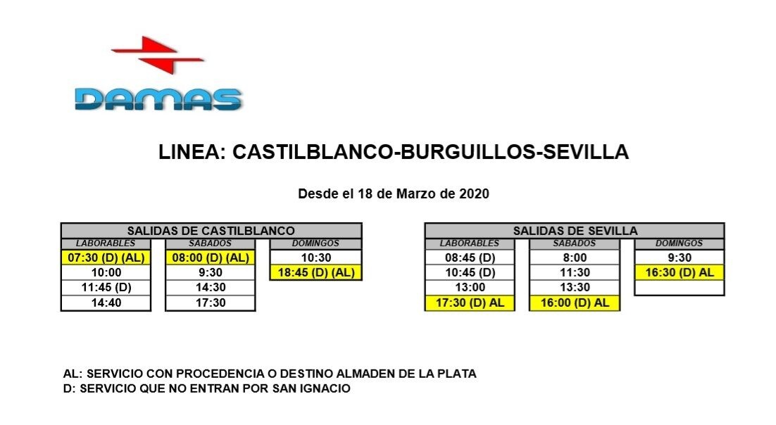HORARIO BUS fines de semana