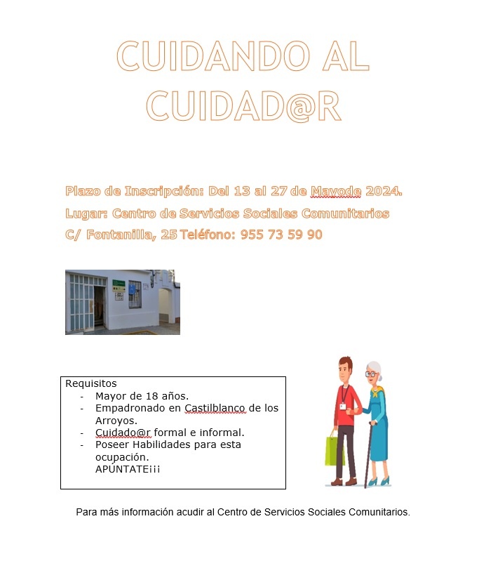 cartel cuidando al cuidador