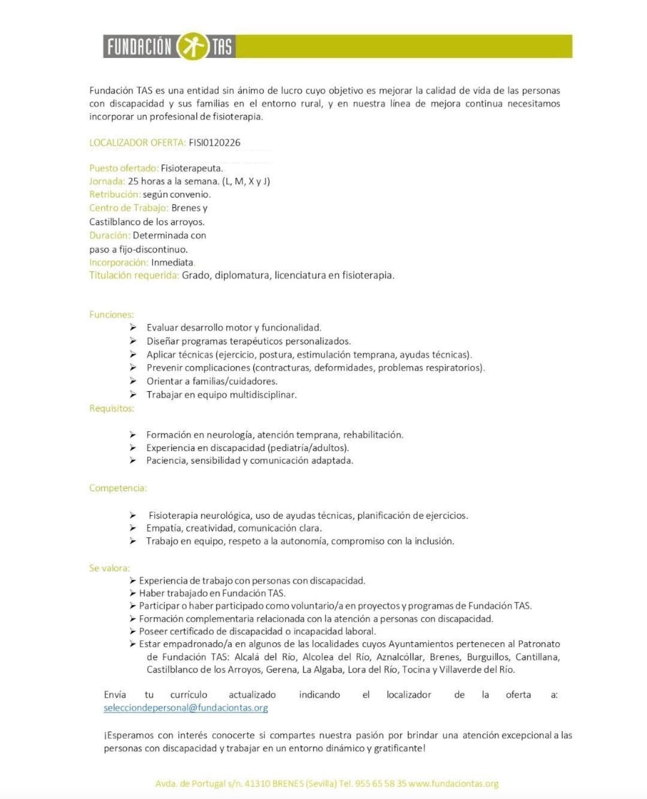 fisioterapia fundación tas